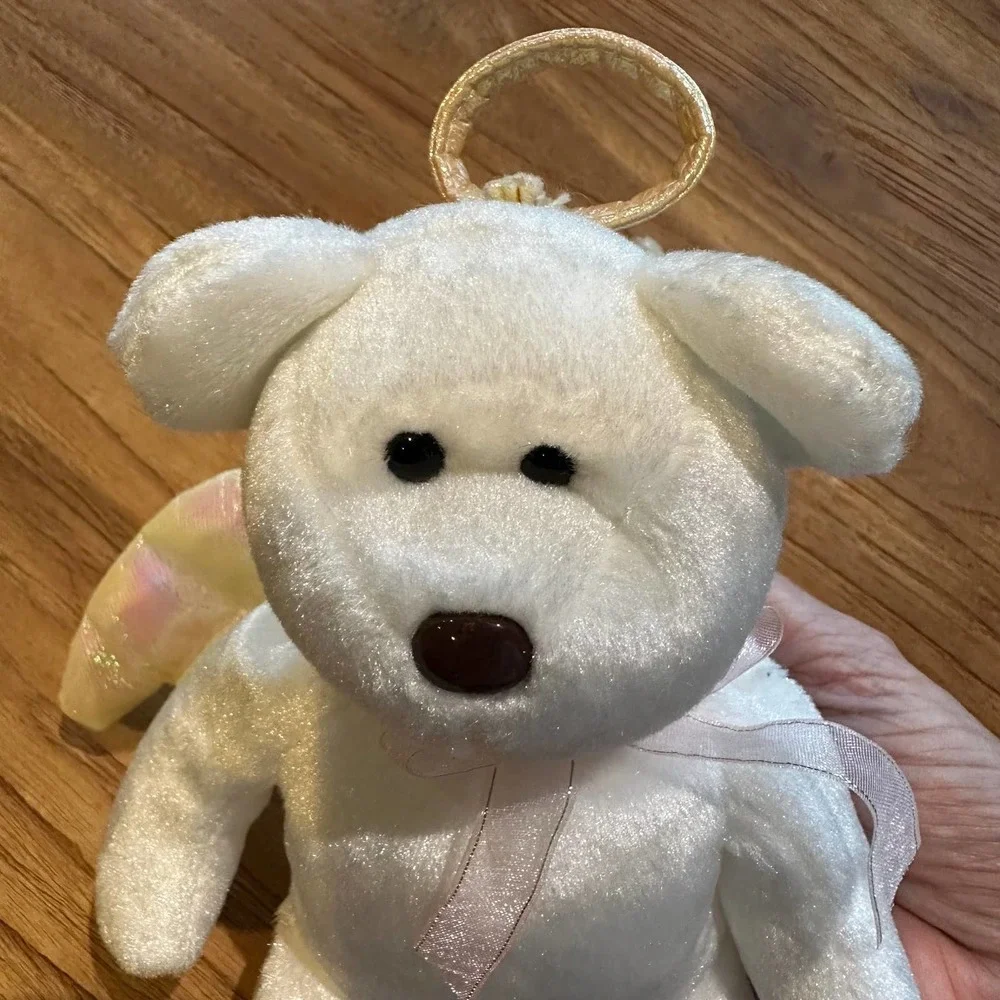 Ty Beanie Babies Halo Angel Bear Stuffed Animal Metallic Wings Collectible 1998